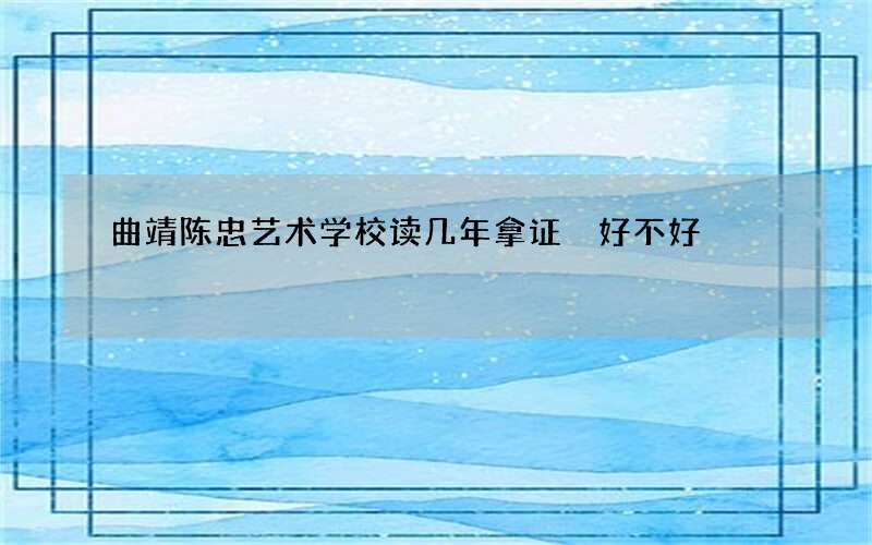 曲靖陈忠艺术学校读几年拿证 好不好